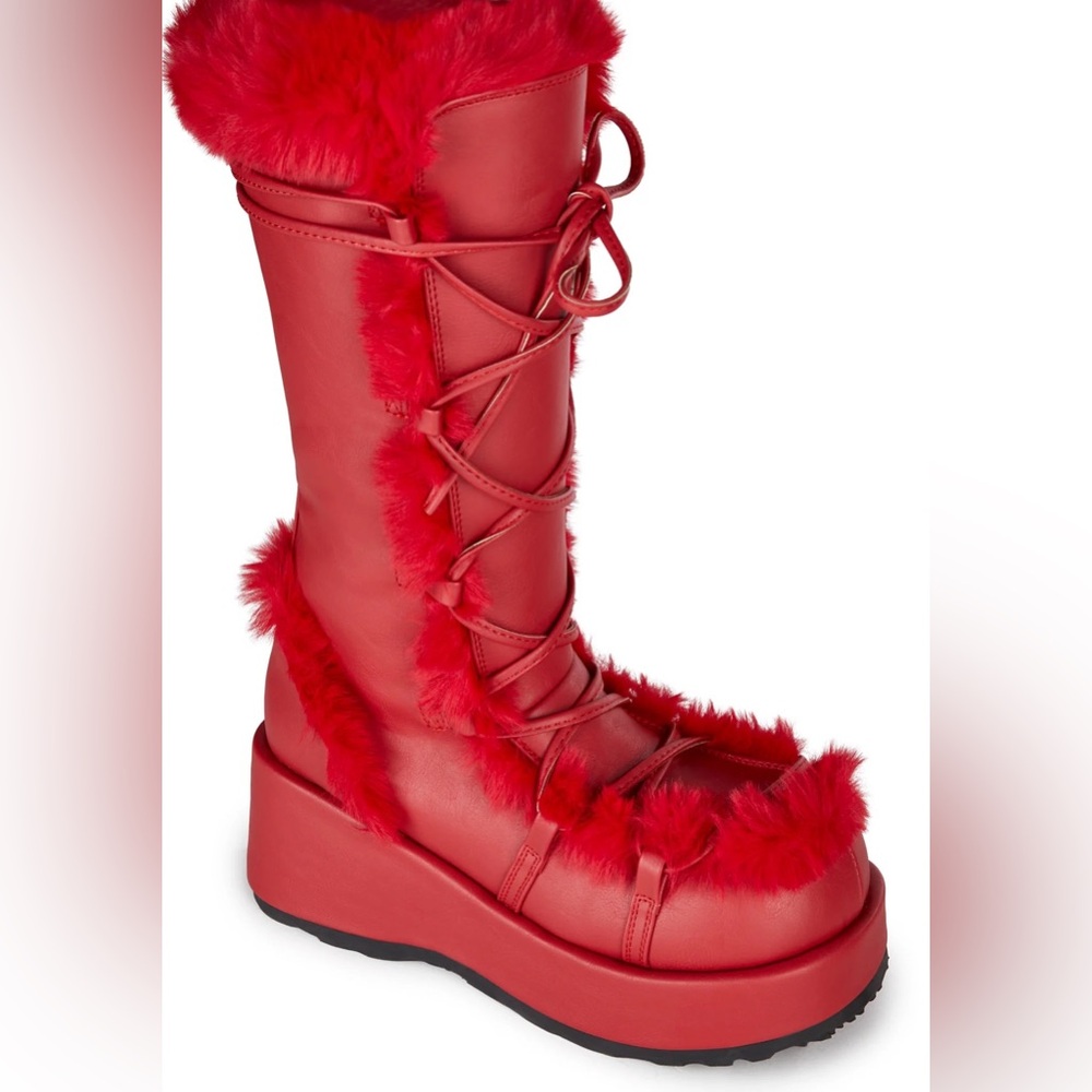 NWT Demonia Cubby 311 Platform Boot (Red) Size 10 - Picture 2 of 9